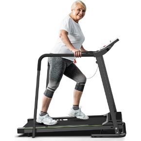 Redliro Walking Treadmill for Senior with Long Handrail, 300 lbs Capacity, Recovery Fitness Exercise Machine Foldable Treadmills for Home with Holder LCD Display, Holder for Phone & Cup