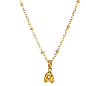 Bubble Letter Necklace Gold for Women Cute Balloon Letter Necklace Gold Balloon Letter Initial A-Z Pendant Bubble Necklace Personalized Name Necklace Charm Jewelry Birthday Gifts for Women Girl