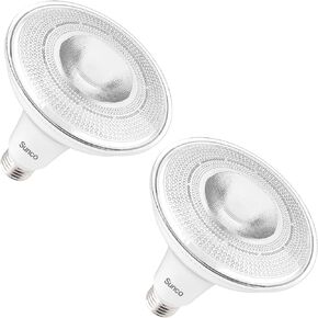 Sunco Lighting 2 Pack Outdoor LED Flood Light, 1250 LM, Waterproof PAR38 LED Bulb Dusk to Dawn, 120W Equivalent 15W, Exterior, Wet-Rated, 5000K Daylight, E26 Base, UL