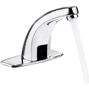 Deck Mount Solid Brass Auto Sensor Bathroom Sink Faucet with Automatic Sensor Chrome Bath Tub Faucet Tub Faucets Polished Chrome