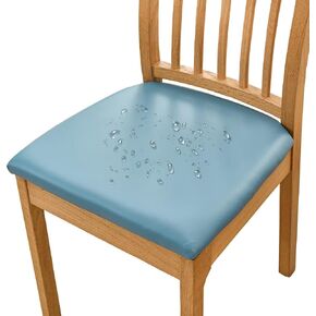Chair Seat Cover for Dining Room Set of 6 Waterproof Seat Covers PU Leather Chair Cover Upholstered Chair Seat Cushion Cover Protectors Chair Slipcovers for Dining Room