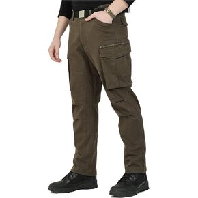 Thunder Men’s Outdoor Hiking Hunting Pants, Straight-Fit Quick-Dry Cotton Lightweight Cargo Work Pants for Men