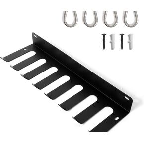 Baseball & Softball Bat Rack Mounts on Wall, in Dugout, on Fence. Holds 14 Bats. Baseball Equipment Hanging Holder Organizer for Sports Accessories Comes with 4 Bonus Carabiners