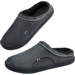 Anbenser Mens Cozy House Slippers Memory Foam Bedroom Slippers Casual Warm Plush Lining Slip on Indoor Outdoor