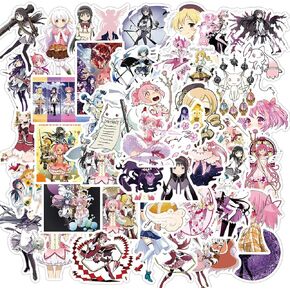 Puella Magi Madoka Magica Stickers for Water Bottles 50pcs Waterproof for Teens Kids Girls and Boys, Perfect for Laptop Notebook Phone Car Skateboard Travel Durable (Puella Magi Madoka Magica)