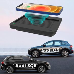 شاحن هاتف لاسلكي للسيارة Audi Q5 2018-2024/SQ5 2018-2022 2024 وحدة التحكم المركزية، وسادة الشحن حصيرة لأودي Q5 SQ5 2018 2019 2020 2022 2023 2024 الملحقات الداخلية (غير مناسبة SQ5 2023)