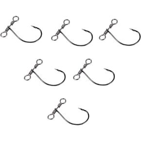 Bass Fishing Drop Shot Hook - 20pcs in-line Drop Shot Rig Perch Fishing Hooks Size #1,#4,#6