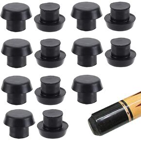 mollensiuer 20Pcs Billiard Cue Bottom Cover Billiard Cue Head Cover Case Rubber Plug Protection Pad Pool Cue Bumper Pool Cue Covers for Billiards Lovers, Black