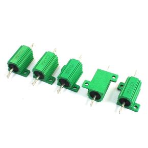Aluminum Housed Resistor, 25W 2.5 Ohm 5% Wirewound Transducer Power Resistors Aluminum Heatsink Resistors Chassis Screw Tap Mounted (5 Pack)