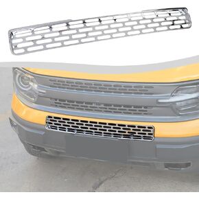 Front Mesh Grill Insert Compatible with Ford Bronco Sport 2021-2024, Front Grille Insert Guard Cover Trim for Bronco Sport Exterior Accessories(Black)
