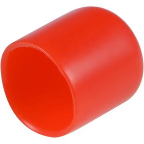 uxcell 20pcs Rubber End Caps 16mm ID Round End Cap Cover Screw Thread Protectors Red