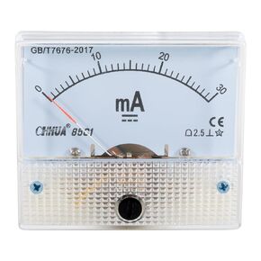 Cloudray Ammeter Gauge DC 0-30mA Analog Current Panel 85C1 2.5 Accuracy for Auto Circuit Measurement Tester (DC 30mA)