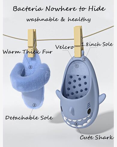 شباشب Cysincos Shark Slide، شباشب غامضة للنساء والرجال، شباشب زغبية للاستخدام الداخلي والخارجي in Kuwait