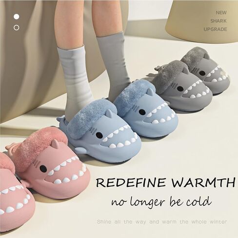 شباشب Cysincos Shark Slide، شباشب غامضة للنساء والرجال، شباشب زغبية للاستخدام الداخلي والخارجي in Kuwait