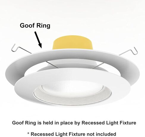 5 Pack Gloss White Goof Trim Ring for 6" Inch Recessed Can Lighting Down Light, Outer Diameter 8 Inches in Kuwait