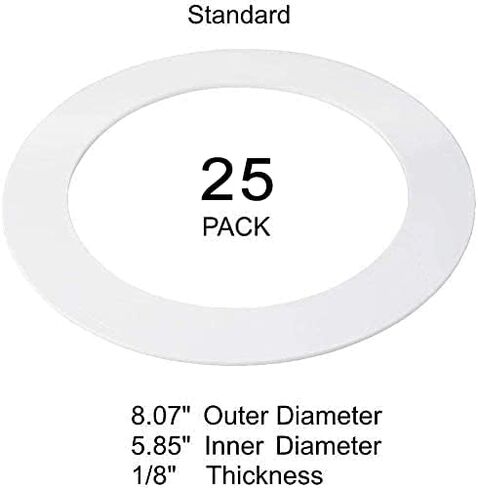 5 Pack Gloss White Goof Trim Ring for 6" Inch Recessed Can Lighting Down Light, Outer Diameter 8 Inches in Kuwait