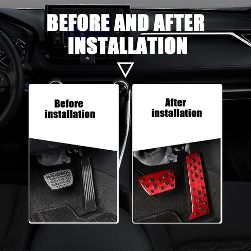 for 2018-2022 Camry Lexus ES/LS,2019-2022 RAV4/ Avalon, 2020-2022 Highlander, 2021-2022 Sienna/Venza, Anti-Slip Foot Pedal Cover Aluminum Brake and Gas Pedal Pad Accessories 2PCS(Black) in Saudi Arabia