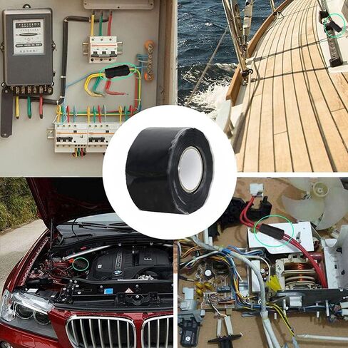 Aventik EDSRDRUS 1/1.5/ 2inch Width Silicone Tape 50mil Stronger Self-Fusing Tape SGS& CEMT Stretchable Waterproof Repair Tape Emergency Pipe & Plumbing Repair (2 inch Black, 1 roll) in Saudi Arabia