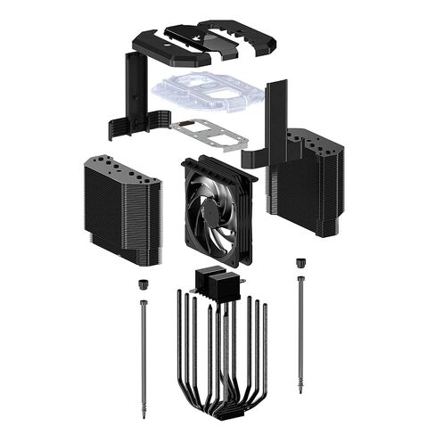 Cooler Master MasterAir MA620M ARGB Dual Tower CPU Air Cooler, SF120R Fan, Hexagon Strip ARGB Lighting, 6 Heat Pipes, Copper Plated Base, AMD Ryzen AM4, Intel LGA1700*/1200/115X (MAM-D6PN-120PA-R1) in Saudi Arabia