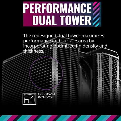 Cooler Master MasterAir MA620M ARGB Dual Tower CPU Air Cooler, SF120R Fan, Hexagon Strip ARGB Lighting, 6 Heat Pipes, Copper Plated Base, AMD Ryzen AM4, Intel LGA1700*/1200/115X (MAM-D6PN-120PA-R1) in Saudi Arabia