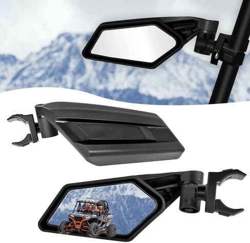 مرايا جانبية UTV لقفص قضيب لف مقاس 1.5 بوصة - 2 بوصة، ومرايا جانبية للرؤية الخلفية UTV مع تصميم قابل للتعديل والطي، متوافقة مع Polaris RZR، Can Am Maverick، Honda Pioneer، Kawasaki Teryx Mule Rhino YXZ in Kuwait