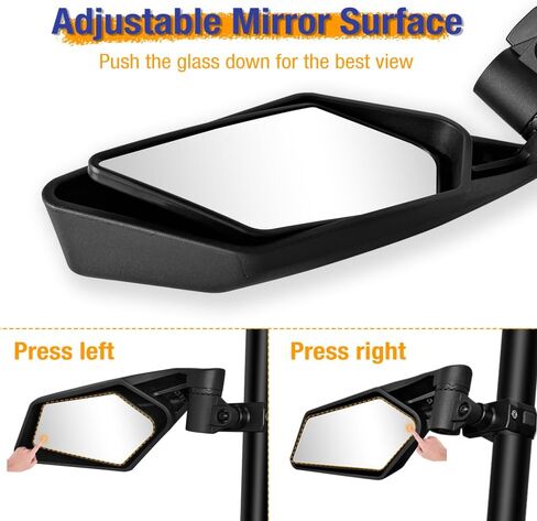 مرايا جانبية UTV لقفص قضيب لف مقاس 1.5 بوصة - 2 بوصة، ومرايا جانبية للرؤية الخلفية UTV مع تصميم قابل للتعديل والطي، متوافقة مع Polaris RZR، Can Am Maverick، Honda Pioneer، Kawasaki Teryx Mule Rhino YXZ in Kuwait