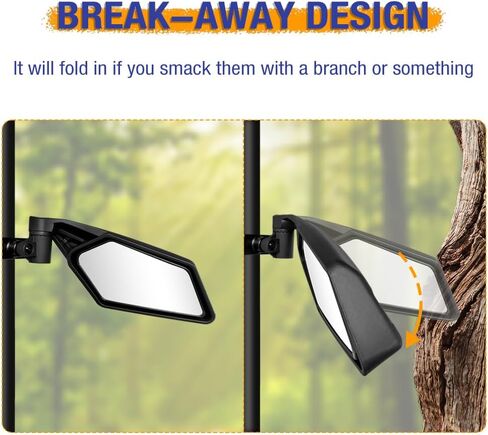 مرايا جانبية UTV لقفص قضيب لف مقاس 1.5 بوصة - 2 بوصة، ومرايا جانبية للرؤية الخلفية UTV مع تصميم قابل للتعديل والطي، متوافقة مع Polaris RZR، Can Am Maverick، Honda Pioneer، Kawasaki Teryx Mule Rhino YXZ in Kuwait