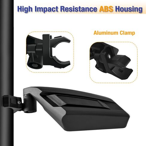 مرايا جانبية UTV لقفص قضيب لف مقاس 1.5 بوصة - 2 بوصة، ومرايا جانبية للرؤية الخلفية UTV مع تصميم قابل للتعديل والطي، متوافقة مع Polaris RZR، Can Am Maverick، Honda Pioneer، Kawasaki Teryx Mule Rhino YXZ in Kuwait