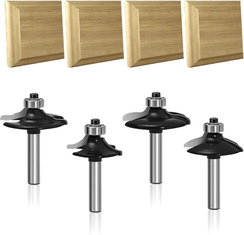 LEATBUY Router Bit Set 1/4-Inch Shank 5 PCS, Corner Rounding Edge-Forming Roundover Beading Router Bit Sets , Woodworking Milling Tools, Carbide CNC Router Cutter (YO01) in Saudi Arabia