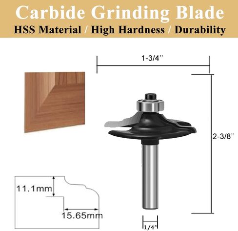 LEATBUY Router Bit Set 1/4-Inch Shank 5 PCS, Corner Rounding Edge-Forming Roundover Beading Router Bit Sets , Woodworking Milling Tools, Carbide CNC Router Cutter (YO01) in Saudi Arabia