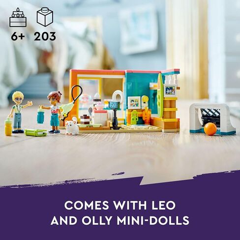 Lego Friends Leo's Room 41754, Baking Themed Bedroom Playset, Collectible Toy for Girls and Boys with Olly Mini-Doll, Accessories & Pet in Saudi Arabia
