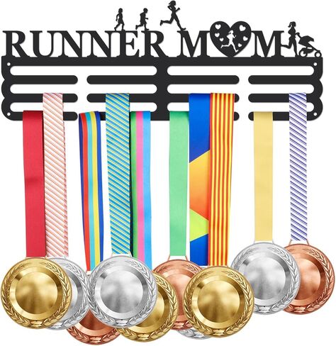 SUPERDANT Running Medal Hanger Display Sports Medal Holder for Man Iron Competition Medals Display Rack for 60+ Medals Ribbon Decorative Awards Ribbon Hooks for Athletes Runners Gift in Kuwait
