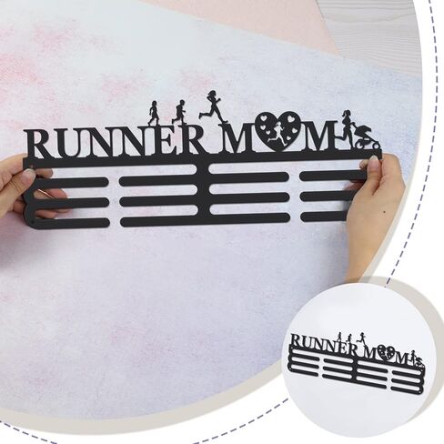 SUPERDANT Running Medal Hanger Display Sports Medal Holder for Man Iron Competition Medals Display Rack for 60+ Medals Ribbon Decorative Awards Ribbon Hooks for Athletes Runners Gift in Kuwait