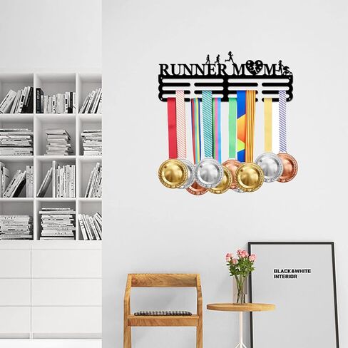 SUPERDANT Running Medal Hanger Display Sports Medal Holder for Man Iron Competition Medals Display Rack for 60+ Medals Ribbon Decorative Awards Ribbon Hooks for Athletes Runners Gift in Kuwait