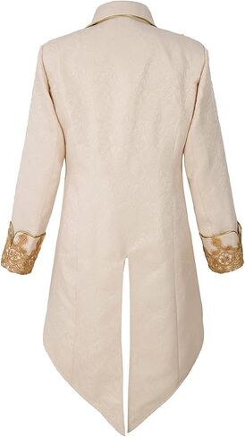 Mens Steampunk Medieval Tuxedo Jacket Embroidery Tailcoat Vintage Gothic Tuxedo in Kuwait