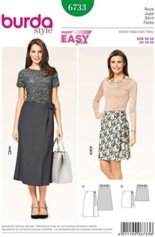 بوردا السيدات نمط الخياطة السهلة 6733 التفاف على التنانير الجانبية in Kuwait