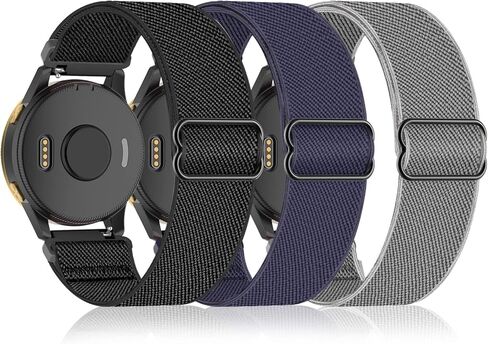 3 عبوات من أحزمة الساعات المصنوعة من النايلون القابلة للتمدد متوافقة مع Garmin Venu/Venu Sq، وأشرطة مطاطية بحلقة 20 مم متوافقة مع Garmin Vivoactive 5/Vivoactive 3/3 Music، Venu 2 Plus، Forerunner 645/55/245 Music Women Men in Saudi Arabia