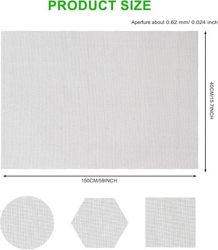 304 شبكة سلكية منسوجة من الفولاذ المقاوم للصدأ، مقاس 30 شبكة: 15.7 بوصة × 59 بوصة (40 × 150 سم) شبكة سلكية لشاشة النافذة، تمنع دخول ثعابين الفئران والفئران والدبابير والقوارض، سهلة القطع والتركيب in Kuwait