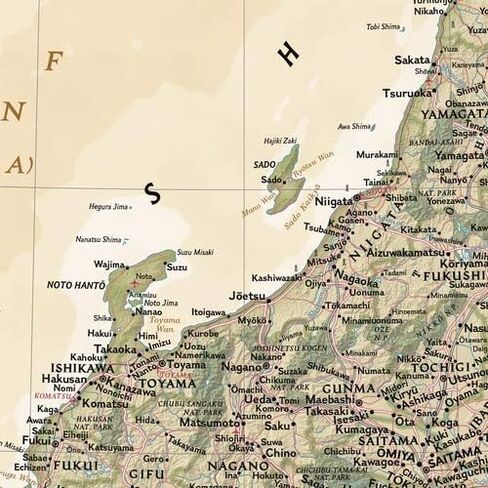 National Geographic Maps: Japan Executive Wall Map - Antique Style - 29.25 x 25 inches - Front Lamination in Saudi Arabia
