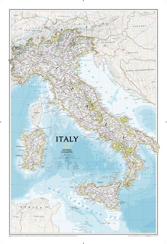 National Geographic: Italy Classic Wall Map - 23.25 x 34.25 inches - Art Quality Print in Saudi Arabia
