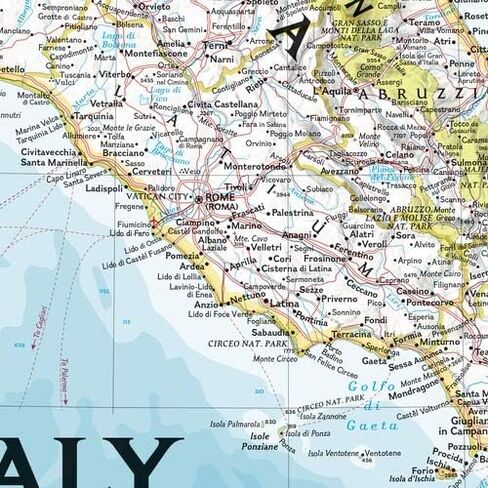 National Geographic: Italy Classic Wall Map - 23.25 x 34.25 inches - Art Quality Print in Saudi Arabia