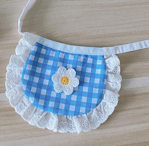 Veewon 3pcs Cute Dog Lace Bandana Grid Flower Puppy Cat Flower Scarfs Bibs Saliva Towel for Small Dog Cat in Saudi Arabia