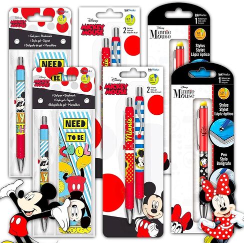 Mickey and Minnie Mouse Pen Gift Set - 12 Pc Minnie Mickey Ballpoint Pens Bundle for Women Men (Mickey Minnie Party Supplies) in Kuwait