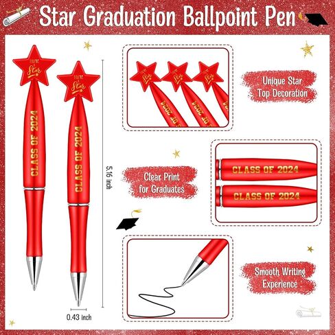 Spakon 24 Sets Class of 2024 Graduation Gifts Include 24 Star Ballpoint Pens 24 Inspirational Acrylic Keychains 24 Bookmarks Opp Bags Cable Ties Graduation Party Favors for Guests Students (Green) in Saudi Arabia
