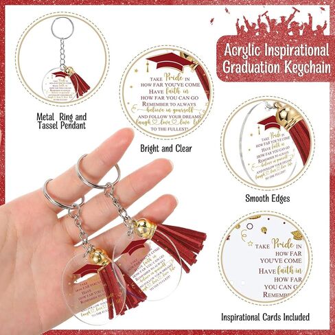 Spakon 24 Sets Class of 2024 Graduation Gifts Include 24 Star Ballpoint Pens 24 Inspirational Acrylic Keychains 24 Bookmarks Opp Bags Cable Ties Graduation Party Favors for Guests Students (Green) in Saudi Arabia