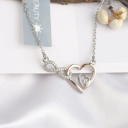 Infinity Heart Twin Sister Pendant Necklace Sister Gifts for Sister Birthday Jewelry for Sister of The Bride Gifts for Big Sister in Saudi Arabia