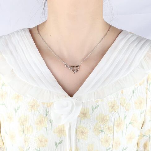 Infinity Heart Twin Sister Pendant Necklace Sister Gifts for Sister Birthday Jewelry for Sister of The Bride Gifts for Big Sister in Saudi Arabia