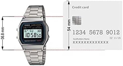 ساعة للرجال بمينا رمادي وسوار ستانلس ستيل من كاسيو - A158WA-1DF in Kuwait