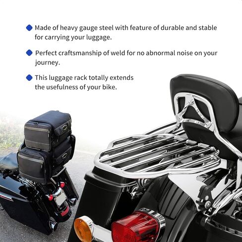 Detachable Luggage Rack Mounting Rack for Solid Steel, Quick Install and Remove for Harley Touring Street Electra Glide Road King 2009-2024 (Black) in Kuwait