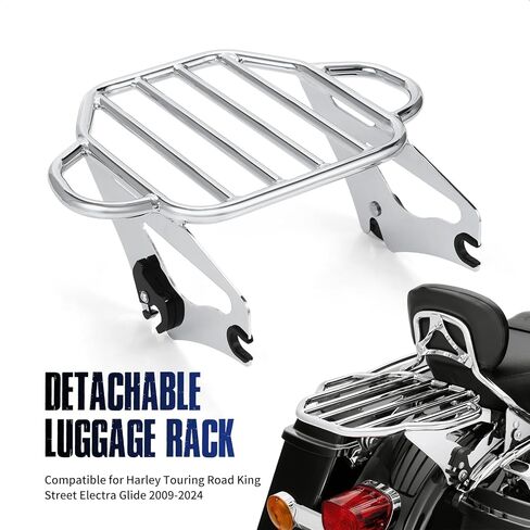 Detachable Luggage Rack Mounting Rack for Solid Steel, Quick Install and Remove for Harley Touring Street Electra Glide Road King 2009-2024 (Black) in Kuwait